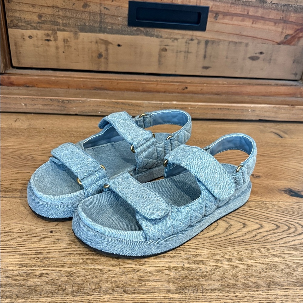 MNG (Mango) Denim Stitched Dad Sandal